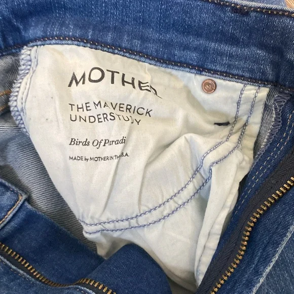 Mother Jeans The Maverick Understudy Birds of Paradise Hi Rise stacked cuffs/Hem - Picture 16 of 16